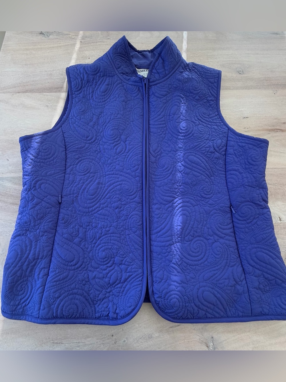 Pendleton Quilted Zip Up Blue Best Women’s Size Large Vintage